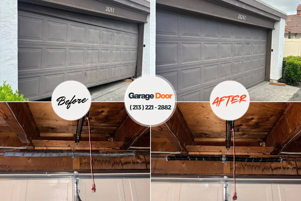 Before and after: garage door repair Red Bluff, CA